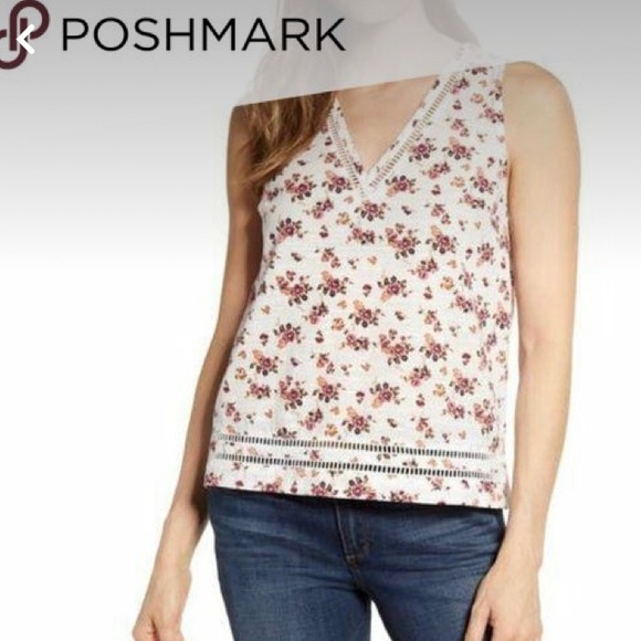 CASLON Floral Tank Top size M - Picture 3 of 12